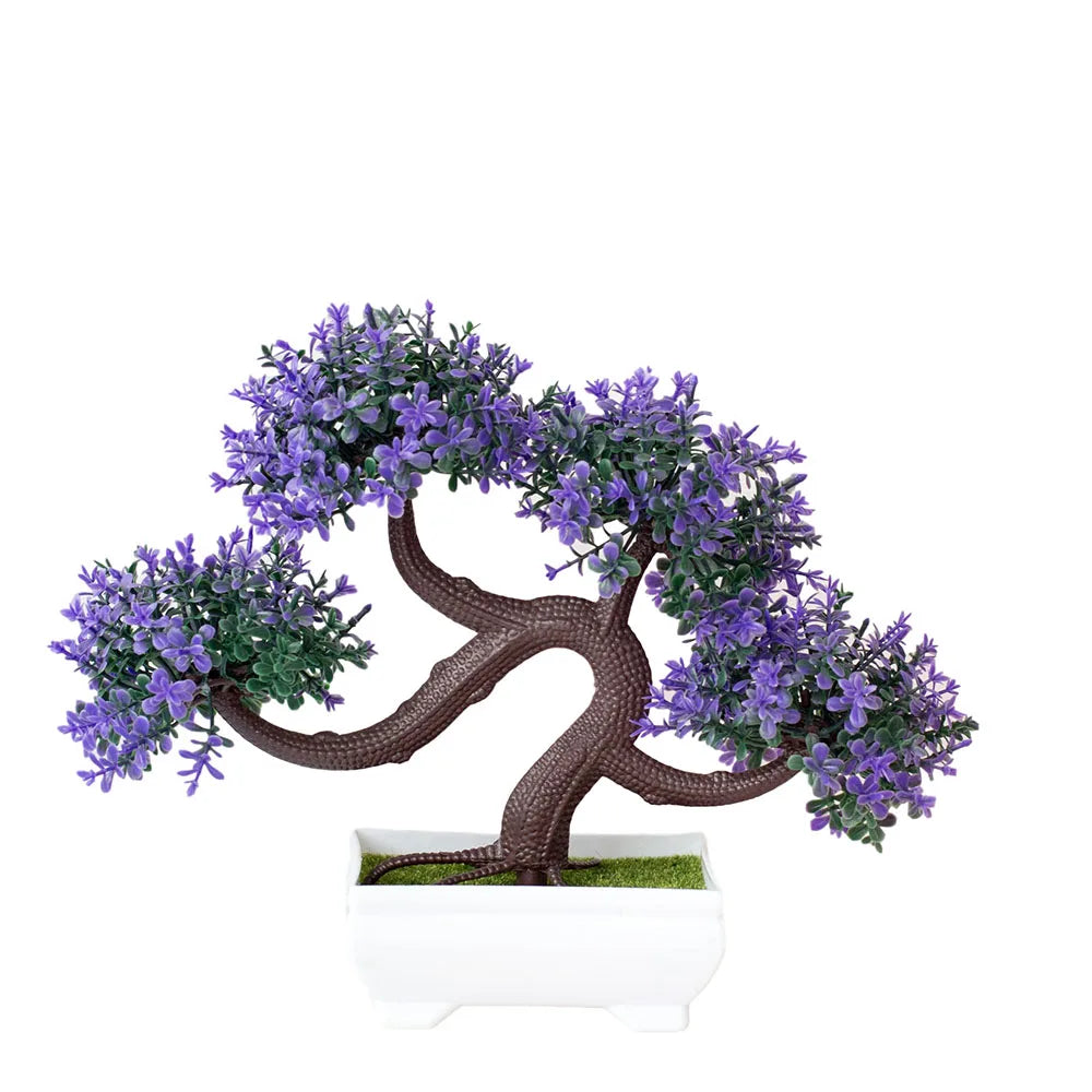 Artificial Plastic Plants Bonsai Small Tree Pot Potted Flower Garden Fake Plant Arrangement Ornaments Room Home Table Decor